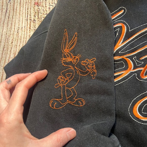 Vintage JH Design Kids L 9/10 Bugs Bunny Cartoon Denim Jacket Looney‎ Tunes 90s - Picture 5 of 11